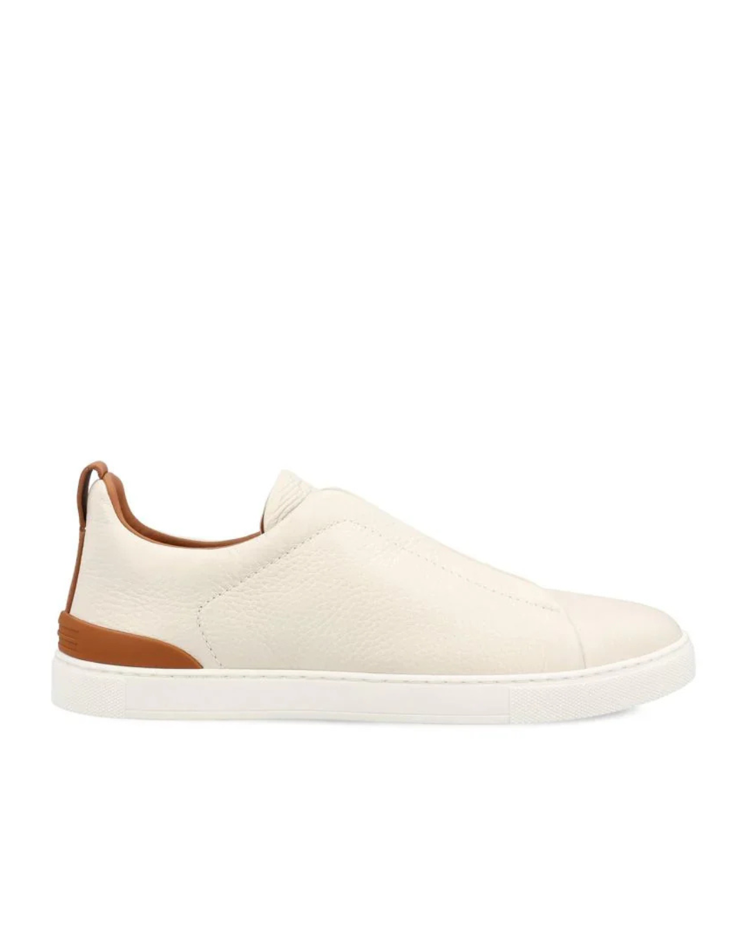Sneakers Trible — White / Cognac Trim