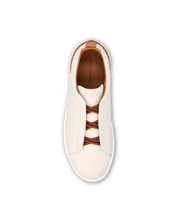 Sneakers Trible — White / Cognac Trim