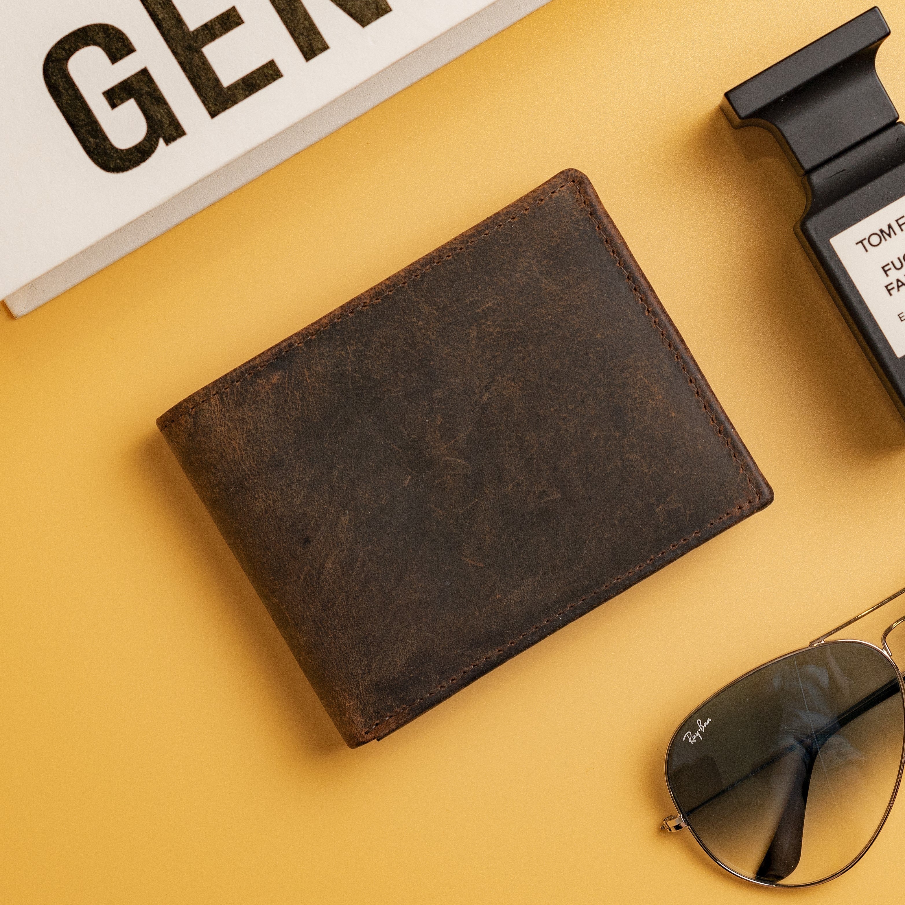 Mens Leather Bifold Wallet Hugo